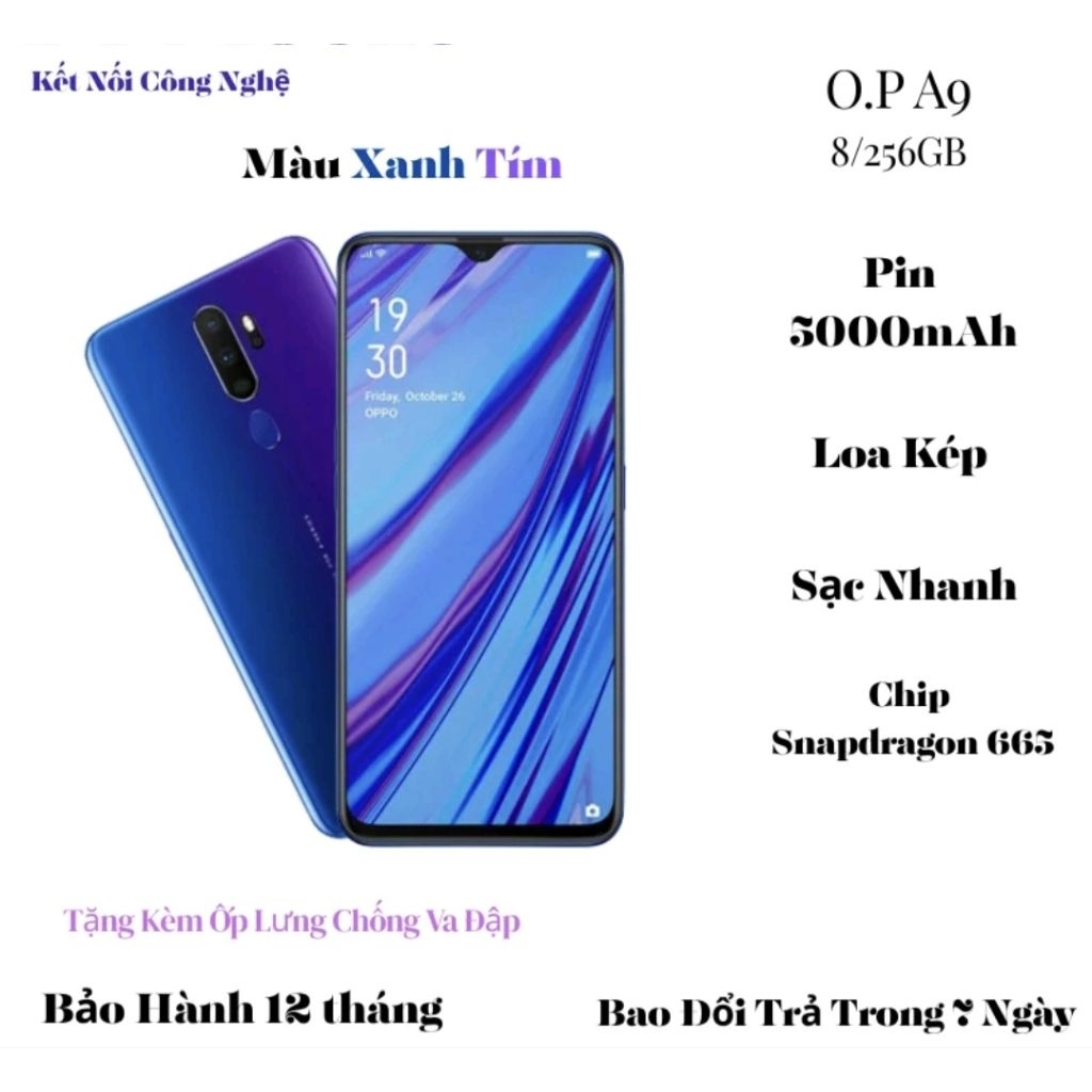 TRỢ GIÁ SIÊU RẺ ,điện thoại giá rẻ OPPO A9 máy 2sim ram 8G/256G Chính Hãng - Bảo hành 12 tháng