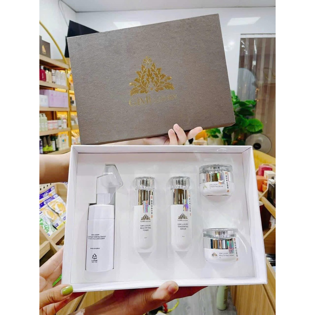 Gimi Luxury Combo 5 Sản Phẩm  Kem Nám,Tàn Nhan, Trắng da GiMi Luxury Hàn Quốc Sữa rửa mặt Tuyp ( Mẫu