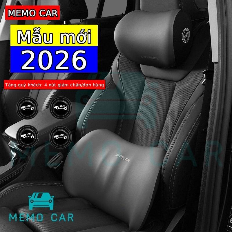 [Loại xịn] Gối Tựa Đầu Và Lưng Awesome Bằng Cao Su Non Mềm Mại Cho Xe hơi, Nội Thất