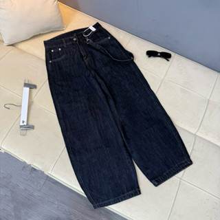   95CM  Quần Baggy Jean Nữ Ống Suông Rộng Phối Dây   Đủ Size S M L  7378  
