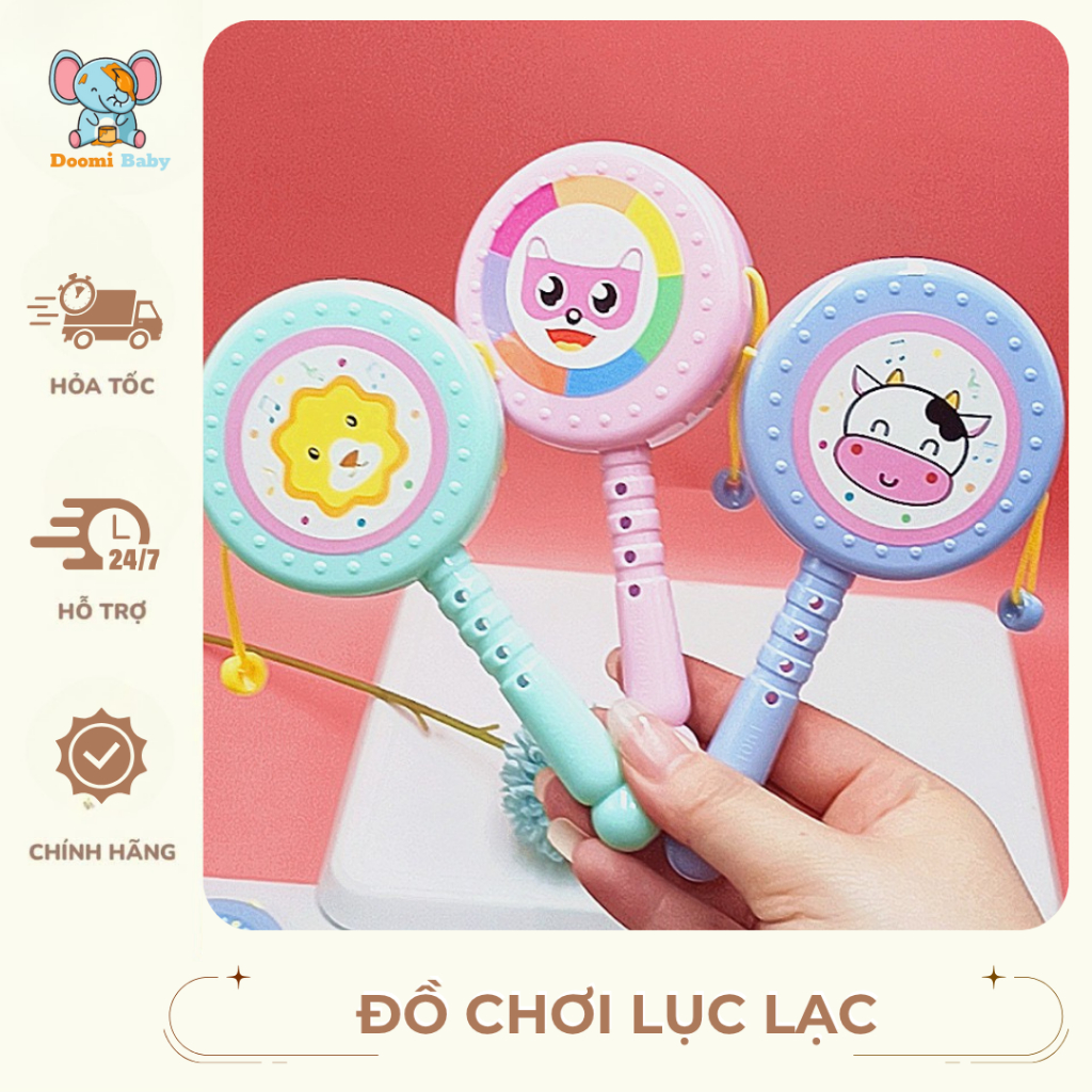 [Rẻ Sập Sàn] Đồ Chơi Lục Lạc Cho Bé, Đồ Chơi Trống An Toàn Cho Bé Dooomi Baby - HT730