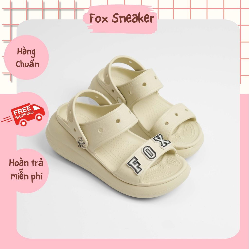 Dép Sandal Màu Bone Có Quai Đế Cao | Fox Sneaker