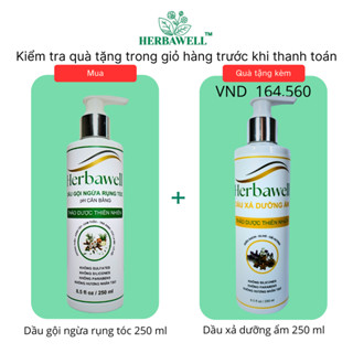 Dầu gội ngừa rụng tóc Herbawell 250 ml pH cân bằng, tặng kèm Dầu xả dưỡng ẩm Herbawell 250 ml trị giá 164,560 VND