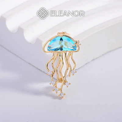 Ghim cài áo nam nữ Eleanor Accessories hình sứa biển phụ kiện thời trang trâm cài áo 10698