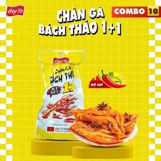  Combo 10 chân gà cay Hey Yo 1+1  70g  Bách Thảo đảm bảo VSATTP 