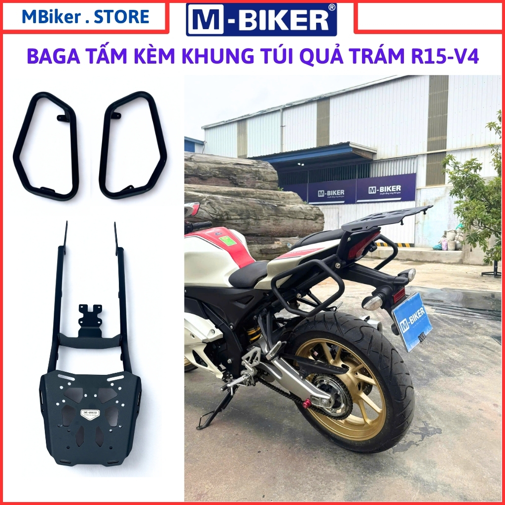 Baga khung túi r15v4, r15v3, baga sau r15v4, phụ kiện chính hãng M-Biker