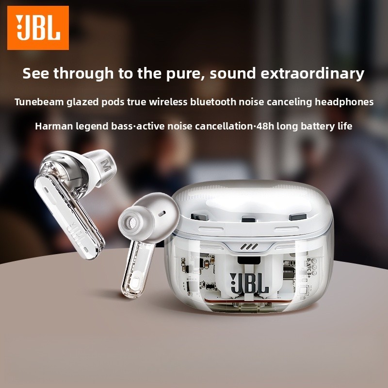 JBL TUNE BEAM Bluetooth Headphone trong tai nghe không dây Noise-cancelling Tai nghe Music Sports He