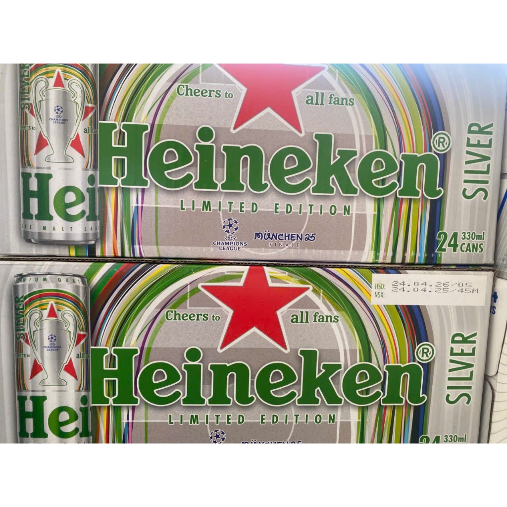 Thùng 24 lon bia Heineken Bạc 330ml