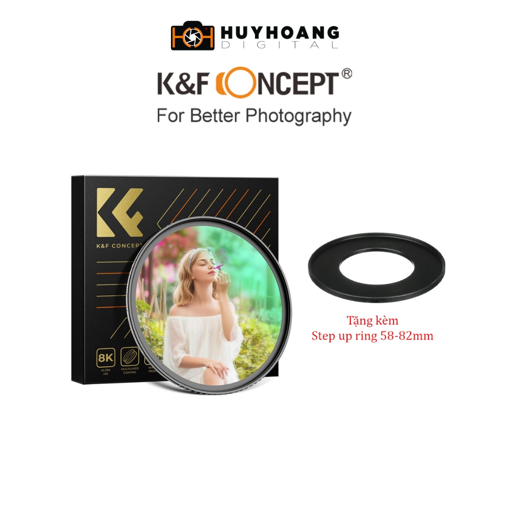 Kính lọc K&F CONCEPT White Mist 1/4 Filter Nano-Xcel – Hiệu Ứng Cinematic Mềm Mại - Tặng kèm 58-82mm