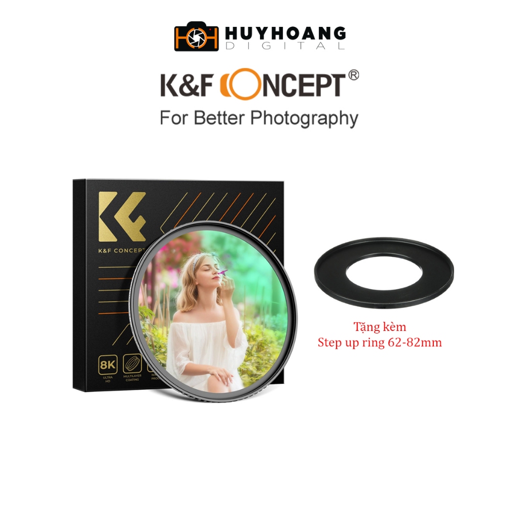 Kính lọc K&F CONCEPT White Mist 1/4 Filter Nano-Xcel – Hiệu Ứng Cinematic Mềm Mại - Tặng kèm 62-82mm