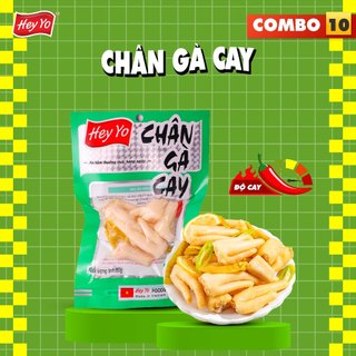  Combo 10 Chân Gà cay Hey Yo 80g ngâm ớt xanh hàng Việt Nam thơm ngon chất lượng 