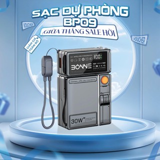 (HỎA TỐC) Sạc Dự Phòng Bonne TECHNOLOGIQUE BP09 , Sạc Dự Phòng 10.000 mAh Kiêm Củ Sạc Đa Năng