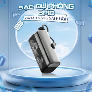 Sạc Dự Phòng Mini BP18 10.000mAh By Bonne Tech Siêu Nhỏ Gọn Tích Hợp 2 Dây Sạc 22.5W Bảo Hành 12 Tháng