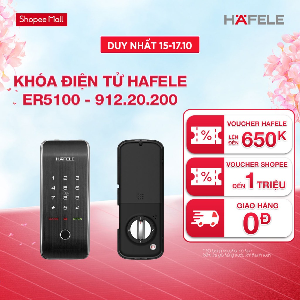 [Miễn phí lắp đặt] Khóa điện tử HAFELE ER5100 - 912.20.200