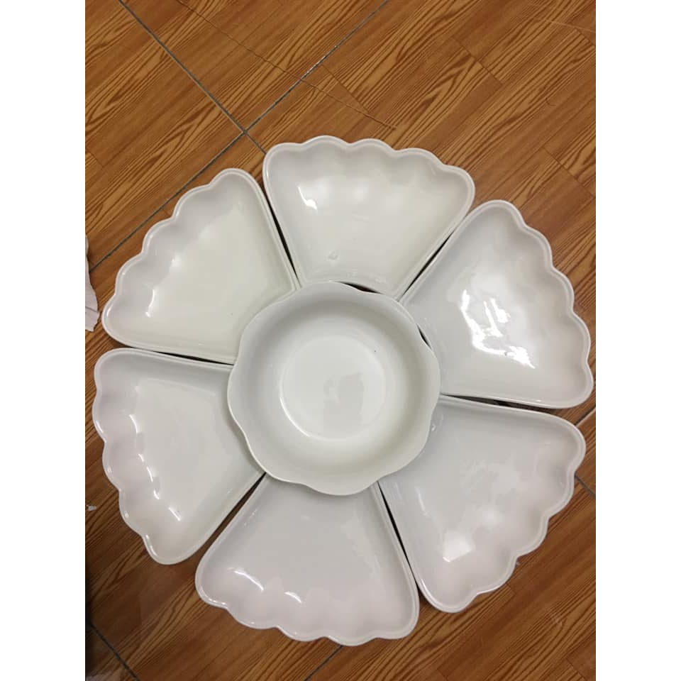 BỘ BÁT ĐĨA HOA MẶT TRỜI GỐM SỨ MINH CHÂU