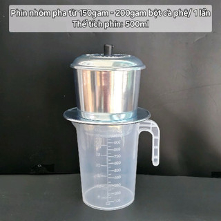  Phin nhôm pha cà phê size lớn pha 150gam - 200gam cà phê  có bán kèm ca 1lit đựng cốt cà phê  