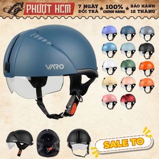  Mũ Bảo Hiểm Nửa Đầu Varo Kính âm An Toàn Gọn Nhẹ kính chống chói 
