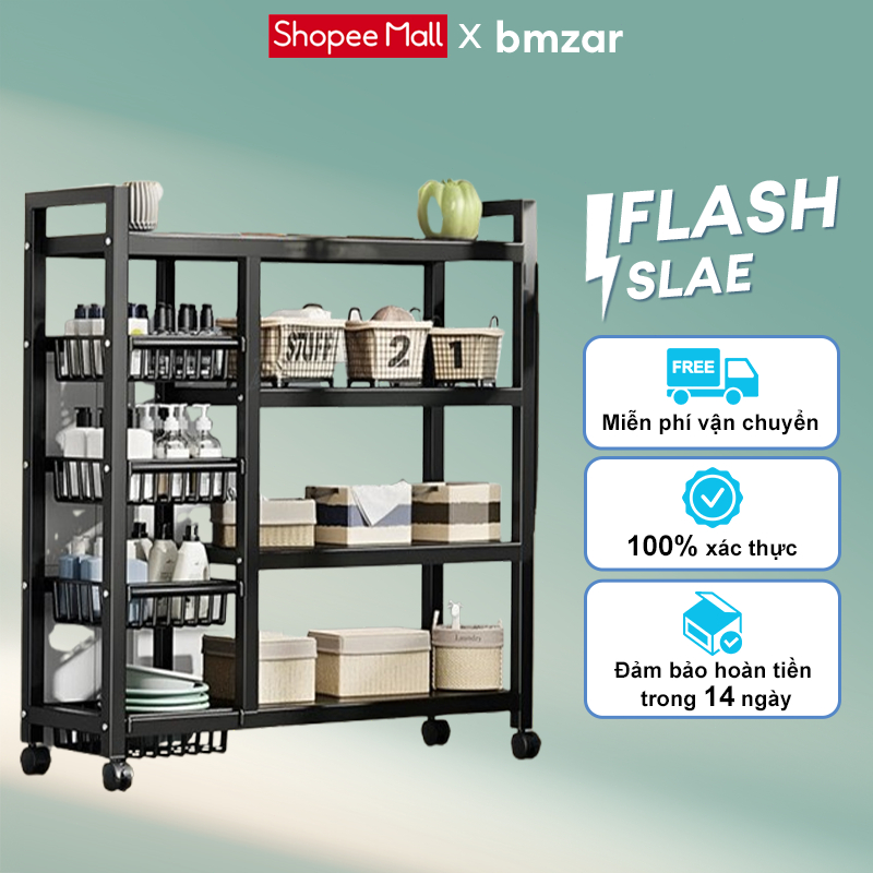 Kệ Để Đồ Nhà Bếp Kệ Đựng Đồ Nhiều Tầng 【100% sắt 】Kệ bếp Có thể chịu được 500kg | BigBuy360 - bigbuy360.vn