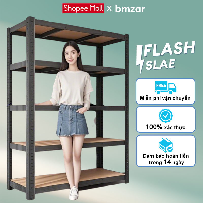 [Siêu rẻ] BMZAR Kệ sắt v lỗ đựng đồ đa năng Kệ Bếp Sắt + bảng gỗ Kệ sắt đa năng Mỗi tầng có thể chịu được tải trọng 20kg