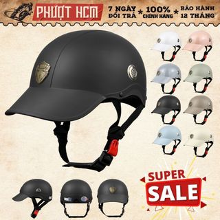  Mũ Bảo Hiểm luoi Trai Varo - Nón Bảo Hiểm 1 2 Kết Cứng Mỏ Liền Nón Kết Dành Cho Nam Nữ-BH 12 Tháng 