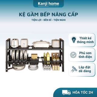 Kệ gầm bếp KANJI đa năng, Kệ để xoong nồi có khay chảo tiện lợi, thép carbon dày chống gỉ, tiện lợi