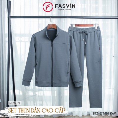 Bộ thun thể thao nam 01 lớp Fasvin BT25674.HN vải Nylon cao cấp co giãn thoải mái chất lượng tốt
