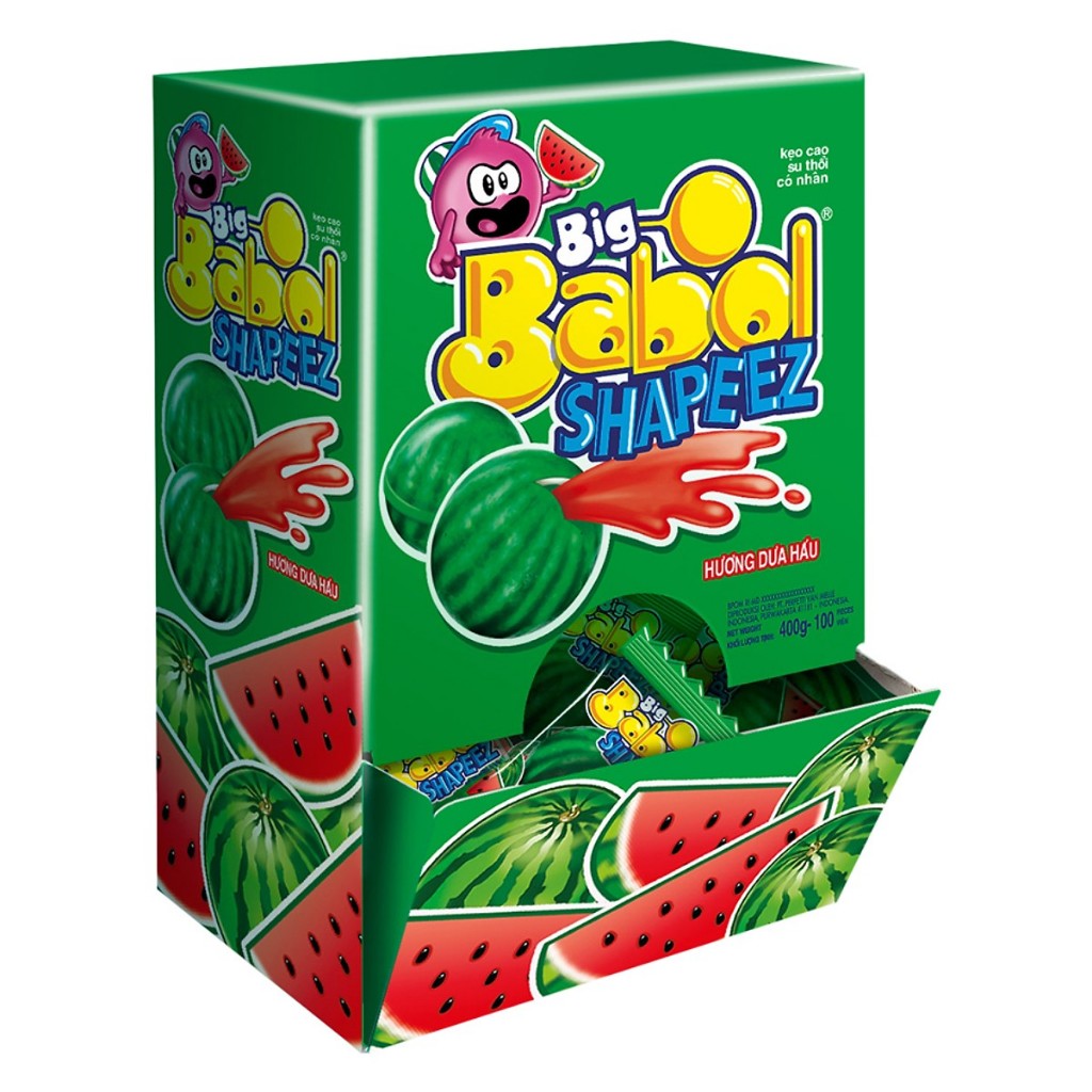 Kẹo Sing Gum có nhân siro dưa hấu Big Babol Bubble Gum Hộp 74 viên