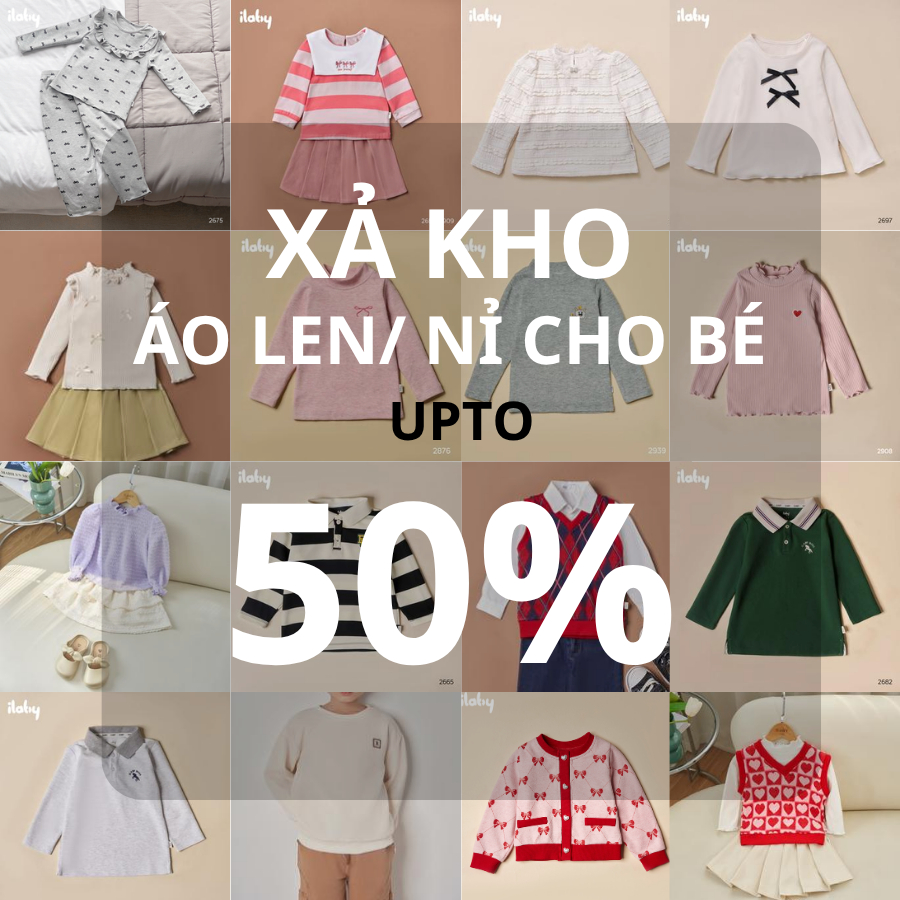 [XẢ KHO UPTO 50%] Tổng hợp áo nỉ áo len ILABY xả thu đông cho bé trai bé gái