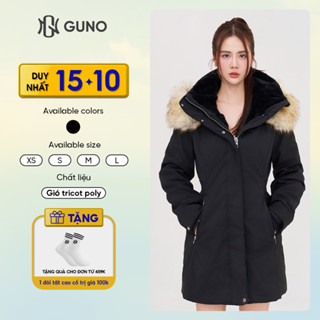 Áo Khoác Parka Nữ GUNO Cao Cấp Lót Lông Siêu Ấm 2 Túi Khóa Có Dây Rút Điều Chỉnh Eo 25AG147