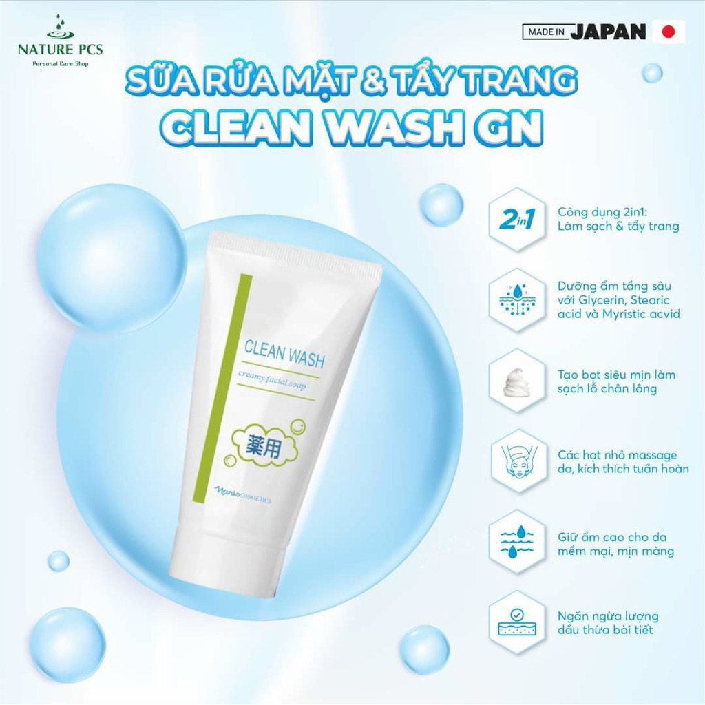 Sữa rửa mặt và tầy trang GN Naris Nhật Bản