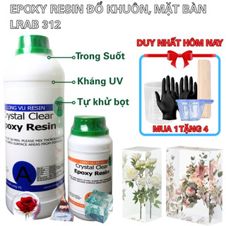 Keo Epoxy Trong Suốt Keo AB Hai Thành Phần 3A:1B Đổ Khuôn Handmade Đổ Mặt Bàn Kháng UV - LRAB-312 