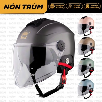 Mũ bảo hiểm nửa đầu Royal M778K có 2 kính chính hãng | Size M L XL, Nam nữ đi xe máy tại Nón Trùm