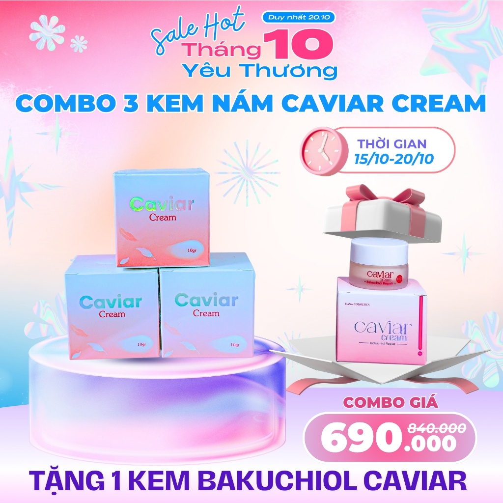 Kem Đêm Face Caviar Trứng cá tầm đen, thâm, nám, Kem Face Trứng cá tầm đen, Caviar Cream, mờ đốm nâu