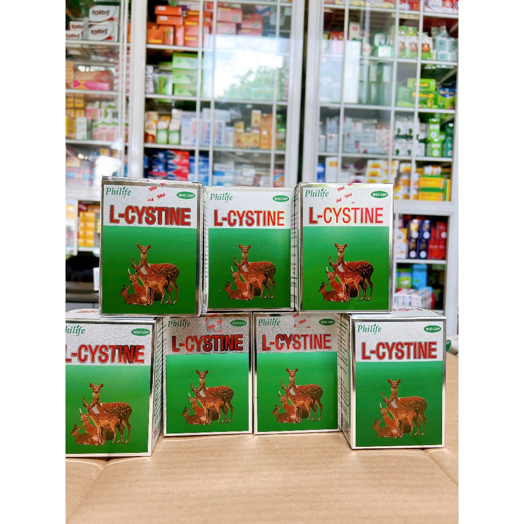 Hộp 60 viên uống L-Cystine Philife 500mg hỗ trợ làm đẹp da, tóc, móng