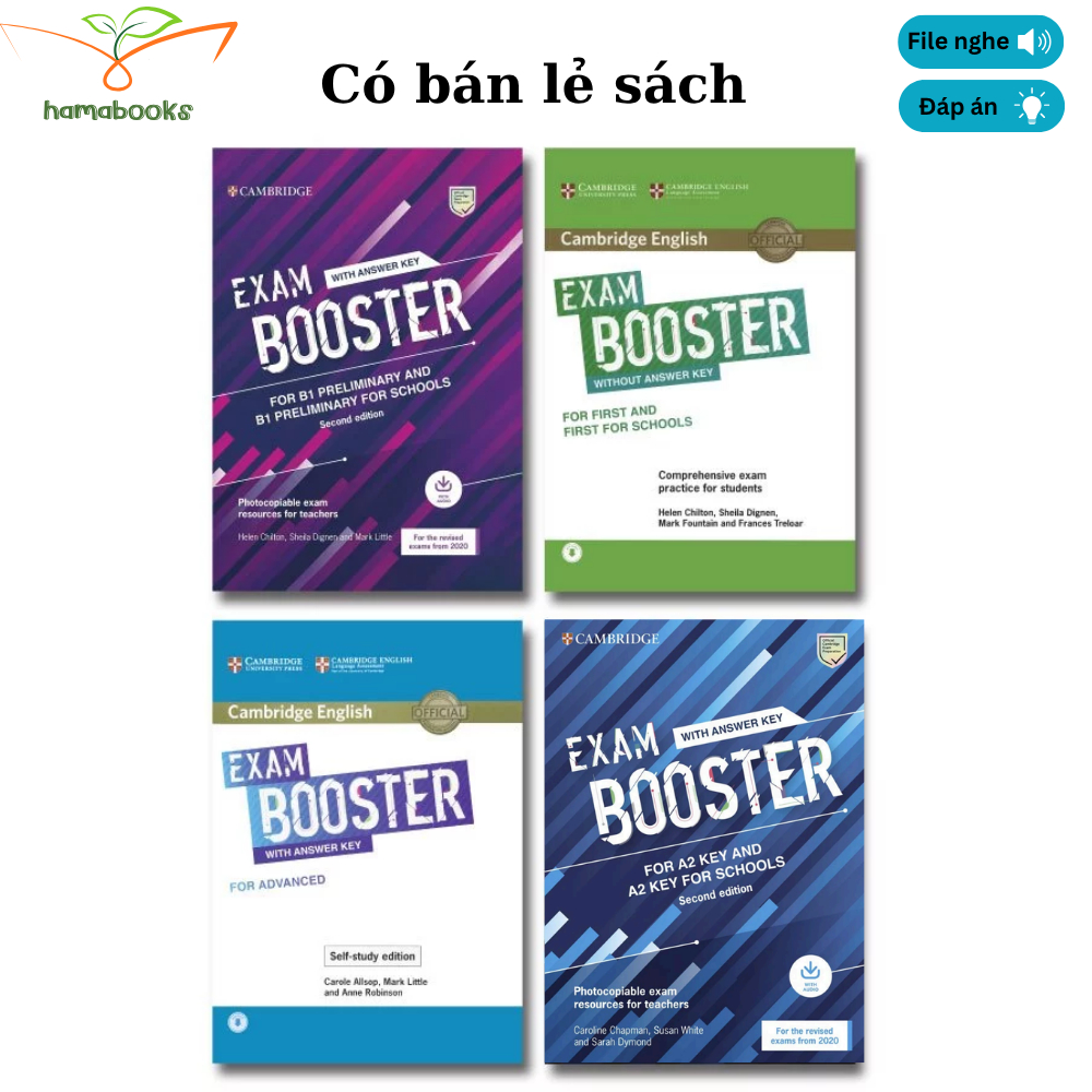 Sách - English Exam Booster - Bộ 4 cuốn - Bản in lazer đẹp, tặng audio, đáp án