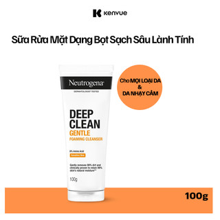 Sữa rửa mặt Sạch Sâu Lành Tính Neutrogena Deep Clean Gentle Foaming Cleanser 100g & 150g 