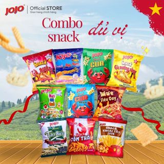 Thùng 30 Gói Bánh Snack JOJO Mix Đủ Vị 32G - Snack Tôm Nướng, Snack Cua, Snack Khoai Tây, Snack Rong Biển
