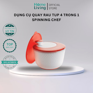Rổ Quay Rau TUPPERWARE Spinning Chef, Dụng Cụ 4 Trong 1, Hộp Đựng Thực Phẩm, Rổ Quay Khô Rau