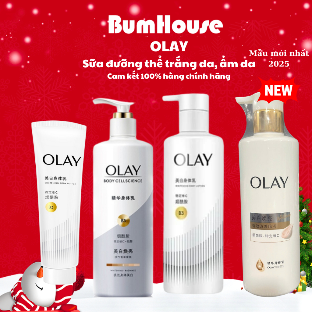 Sữa Dưỡng Thể Trắng Da OLAY Vitamin B3+ Retinol/Vitamin C Olay Bright Ultra Whitening 30g/90g/260g/480g