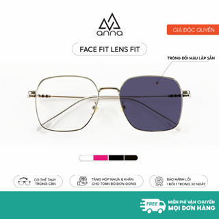 Gọng kính thời trang kèm tròng đổi màu khi ra nắng 0 độ ANNA dáng vuông chất liệu kim loại 65097 