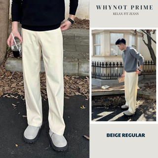  Quần Jean Nam Ống Suông Đứng Màu be Dáng Regular WN PRIME Quần Bò Nam Form Suông Rộng Có BigSize 