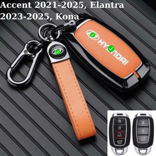  Ốp Chìa Khóa Xe Accent 2021-2025 Kona Elantra 2023-2025 - Bọc Chìa Smartkey Hợp Kim Cao Cấp 