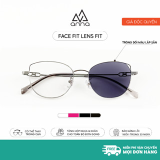  Gọng kính titan cao cấp kèm tròng đổi màu khi ra nắng 0 độ ANNA dáng mắt mèo cá tính 5501 
