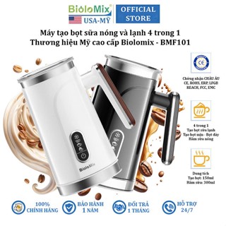 Máy đánh sữa tạo bọt nóng và lạnh 4 trong 1 thương hiệu Mỹ cao cấp Biolomix BMF101 - Công suất 500W - BH 1 NĂM