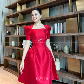 LAVIEM - Đầm đỏ cổ vuông - Oliver Dress