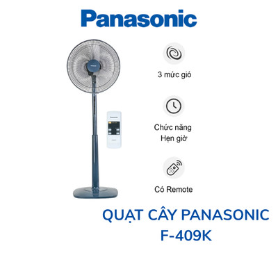 Quạt cây Panasonic F-409K-Blue (màu xanh)  - Bảo hành chính hãng 12 tháng.