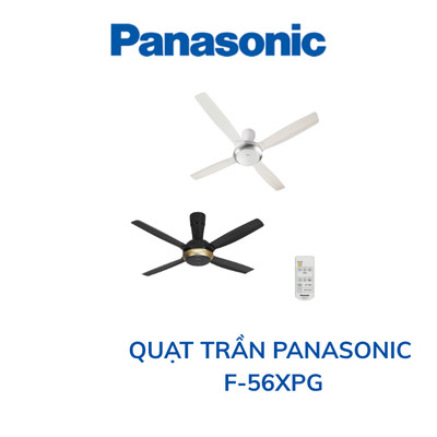 Quạt trần 4 cánh Panasonic F-56XPG, công suất 59W, bảo hành chính hãng tại nhà 12 tháng.
