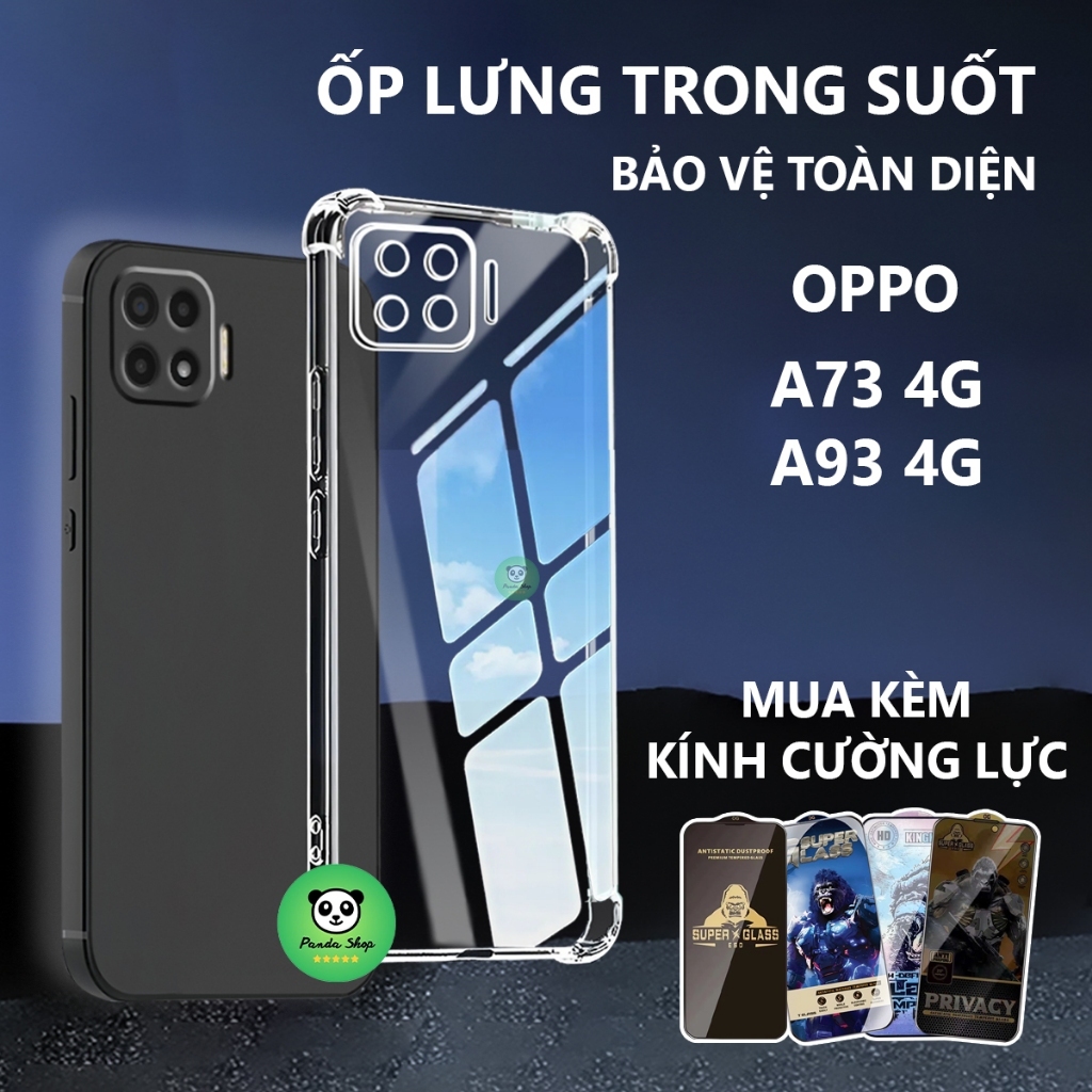 Ốp lưng OPPO A72 5G / A73 5G / A53 5G chống sốc, trong suốt, silicon, bảo vệ camera-Panda