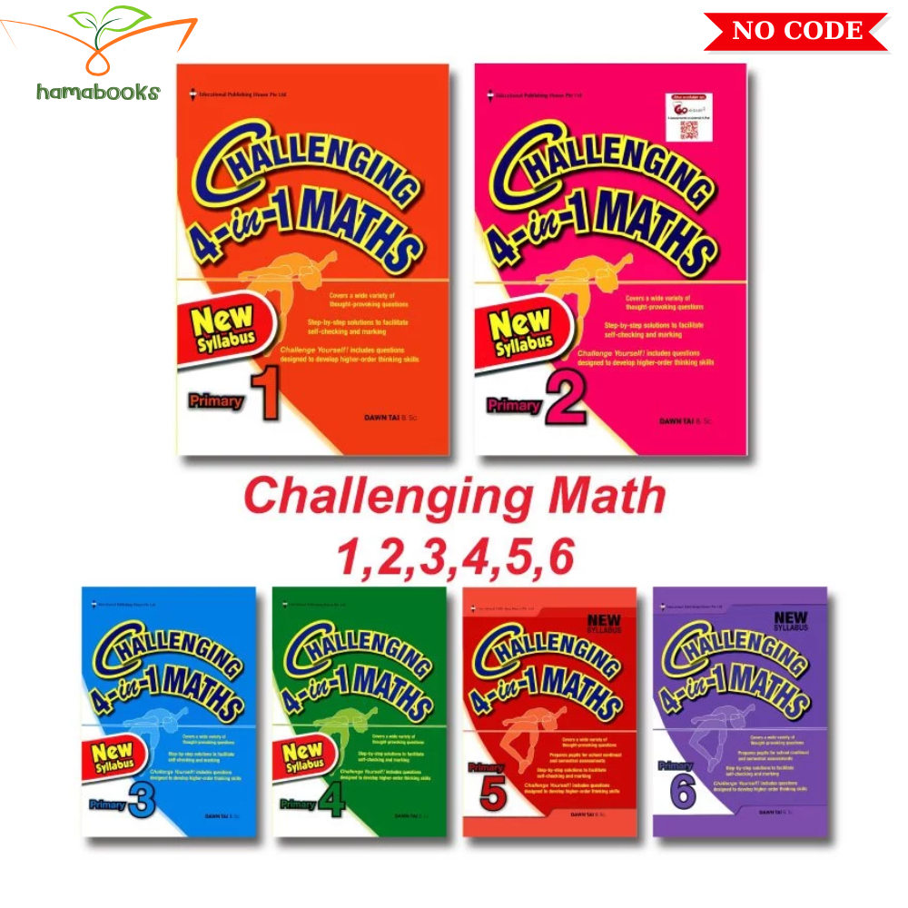 Sách Toán Sing - Challenging Math 4 in 1 (NO CODE)- Phù hợp học sinh từ lớp 1-6 -  Bản in lazer đẹp