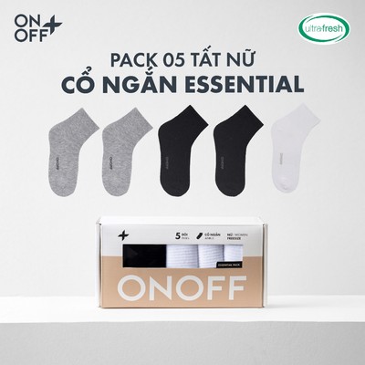 Hộp Pack 5 tất vớ nữ cổ ngắn Cotton dệt lưới, công nghệ ultrafresh thoáng khí kháng khuẩn - ONOFF 16AE25A478